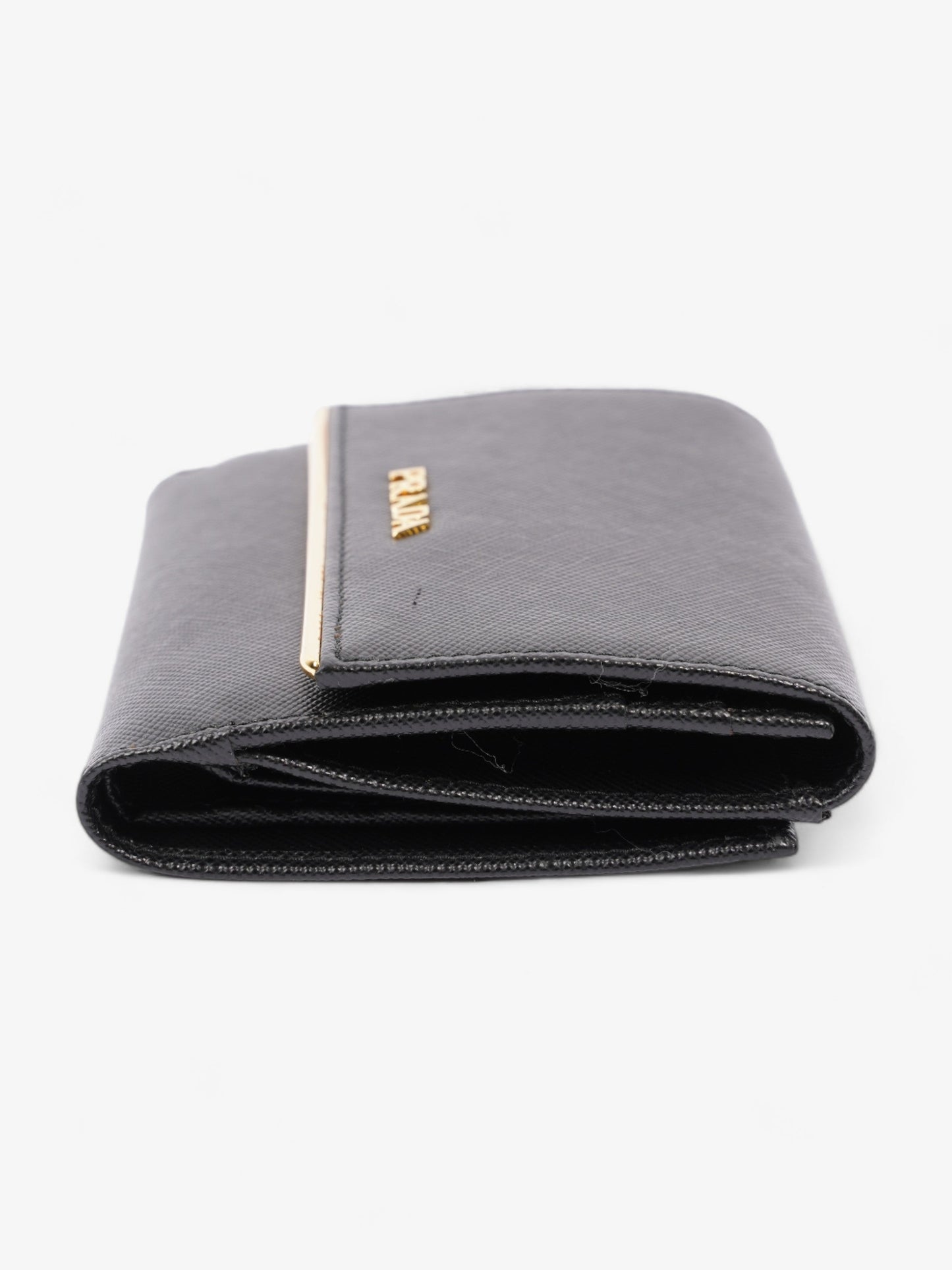 Prada Compact Wallet Black Saffiano Leather