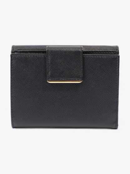Prada Compact Wallet Black Saffiano Leather
