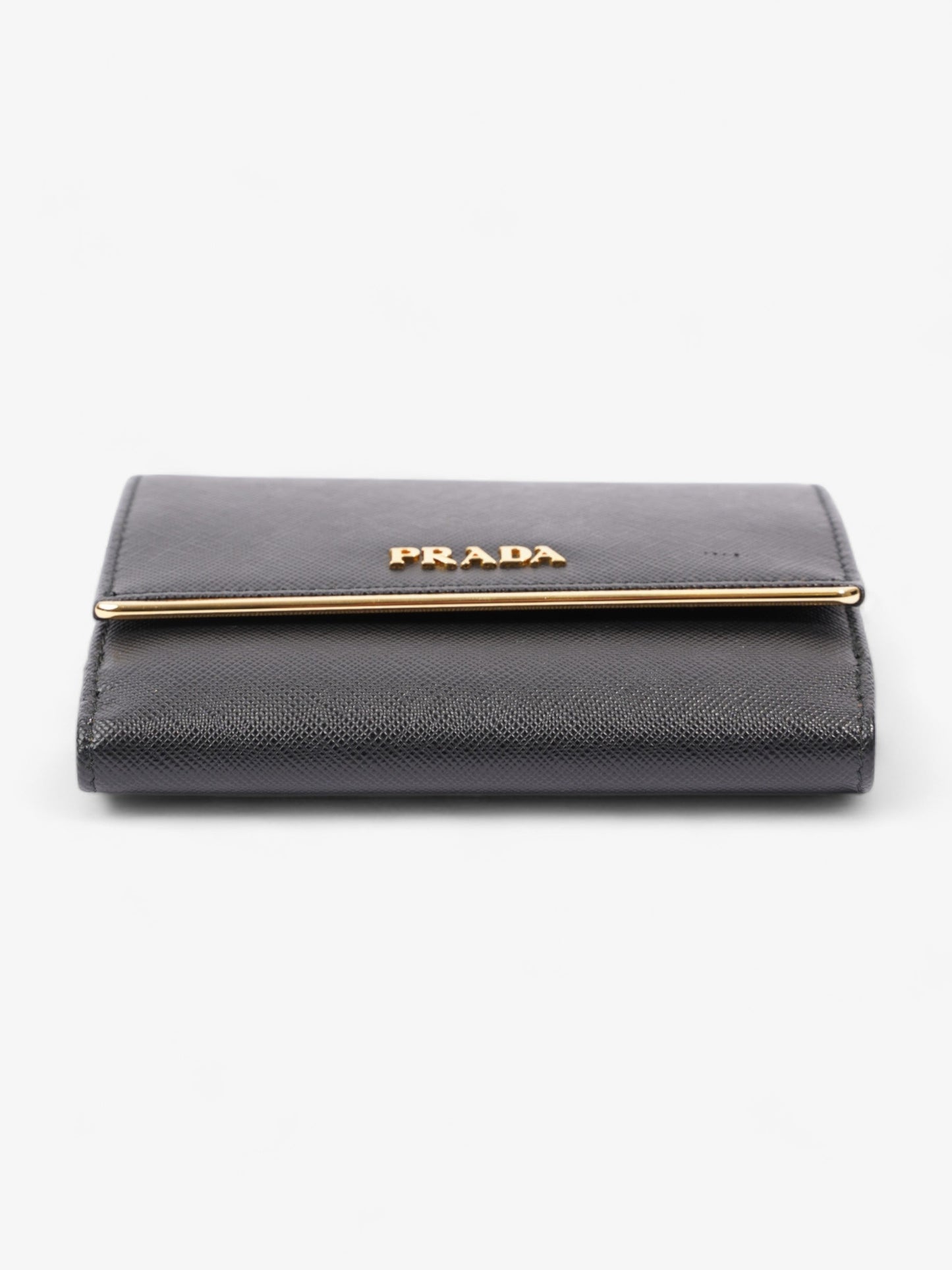 Prada Compact Wallet Black Saffiano Leather