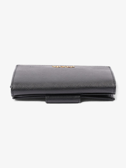 Prada Compact Wallet Black Saffiano Leather