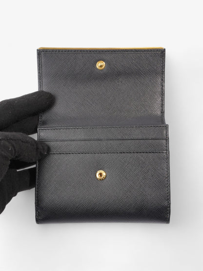 Prada Compact Wallet Black Saffiano Leather