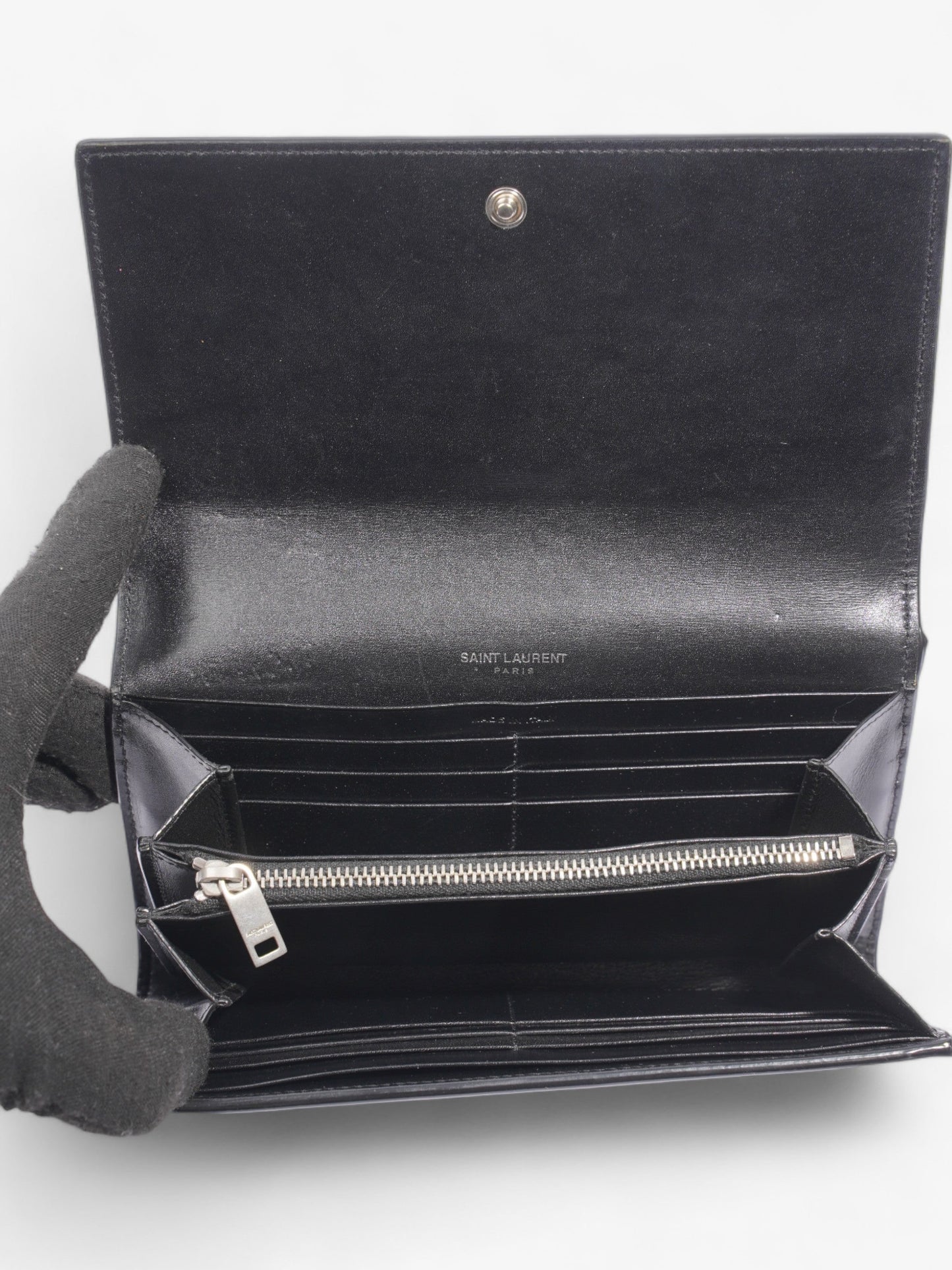 Saint Laurent Long Wallets Black Leather