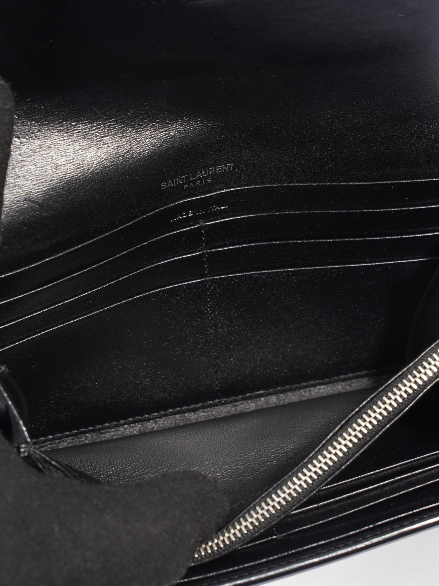 Saint Laurent Long Wallets Black Leather