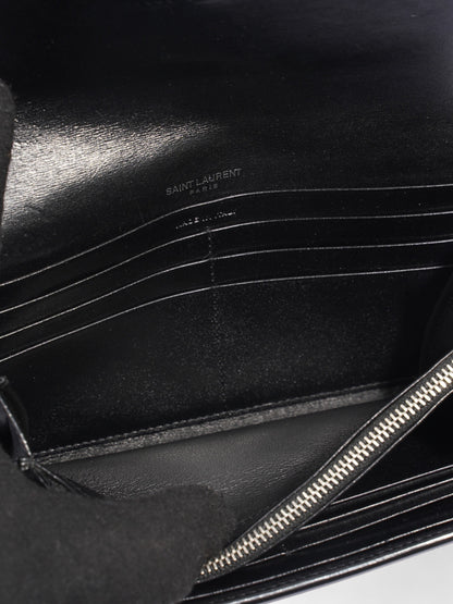 Saint Laurent Long Wallets Black Leather