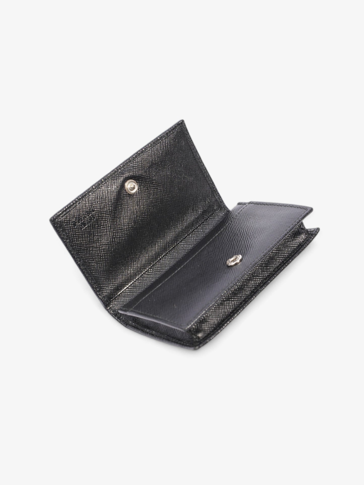 Prada Card Case Black Saffiano Leather