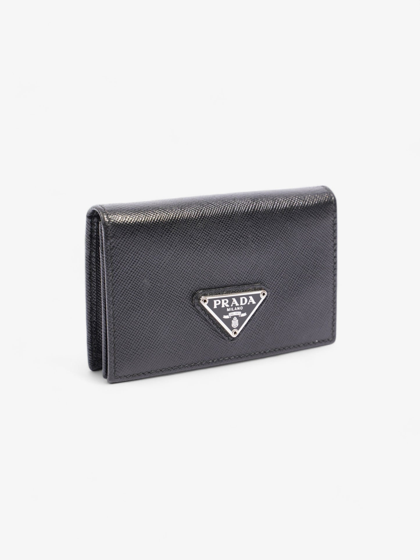Prada Card Case Black Saffiano Leather