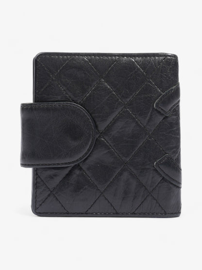 Chanel Cambon Lambskin Compact Wallet Black Lambskin Leather