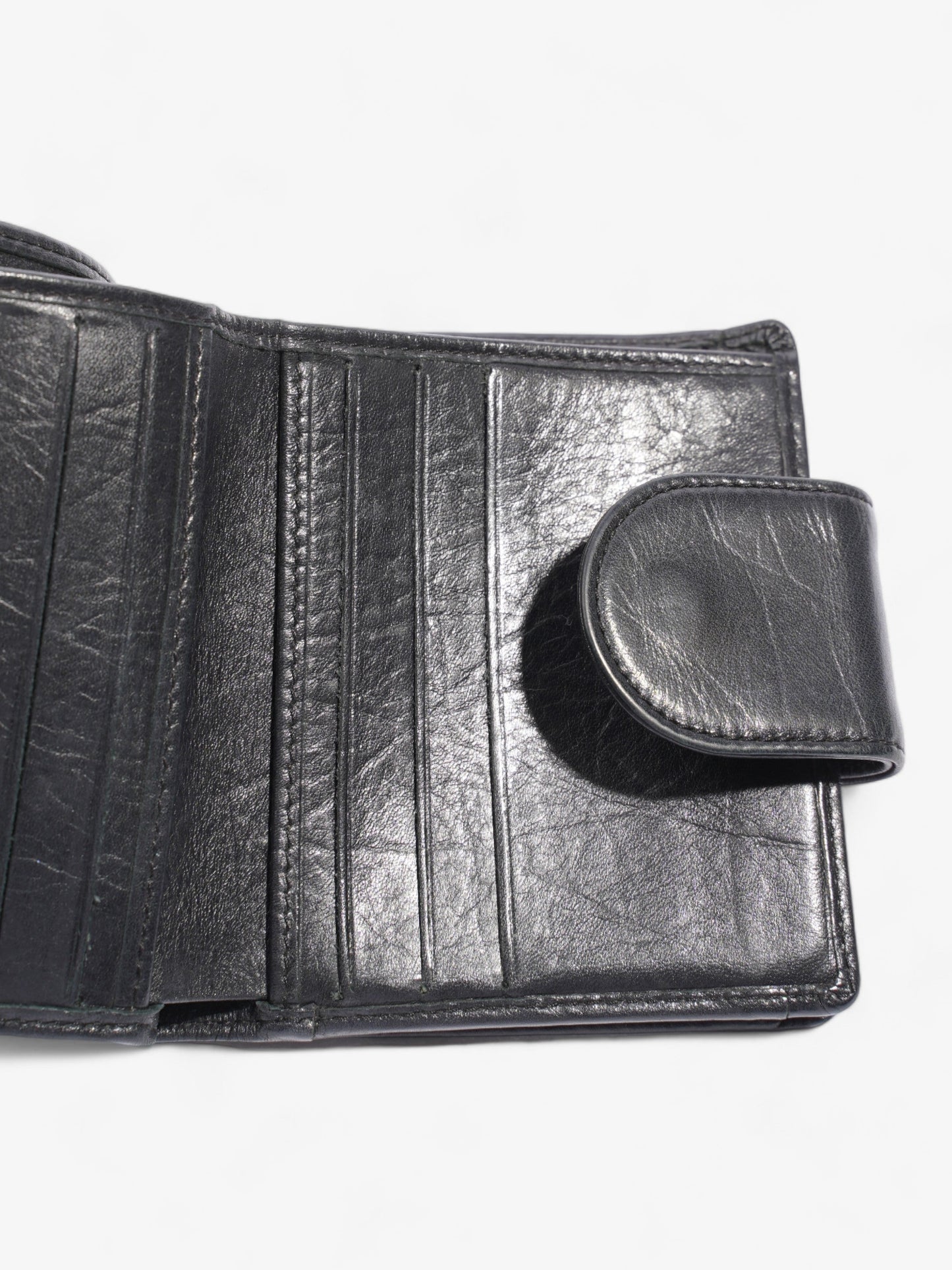 Chanel Cambon Lambskin Compact Wallet Black Lambskin Leather