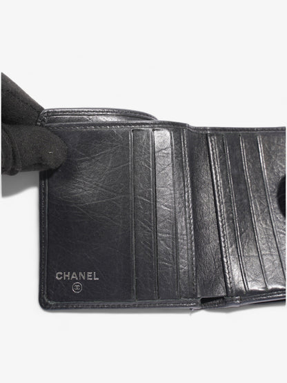Chanel Cambon Lambskin Compact Wallet Black Lambskin Leather