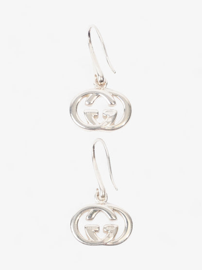 Gucci Interlocking G Drop Earrings Silver Silver Sterling