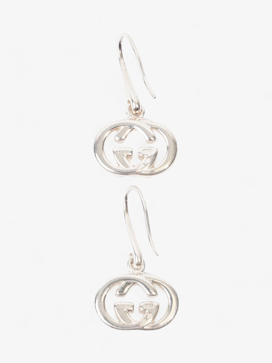 Gucci Interlocking G Drop Earrings Silver Silver Sterling