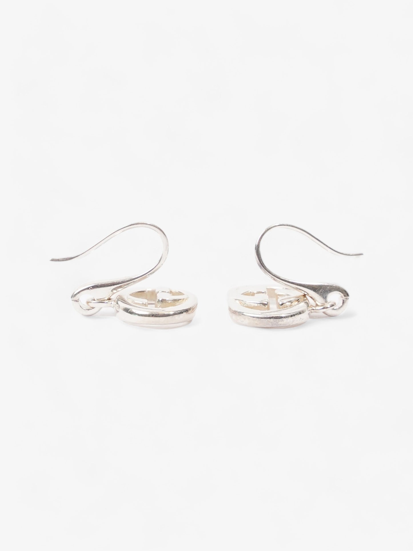 Gucci Interlocking G Drop Earrings Silver Silver Sterling
