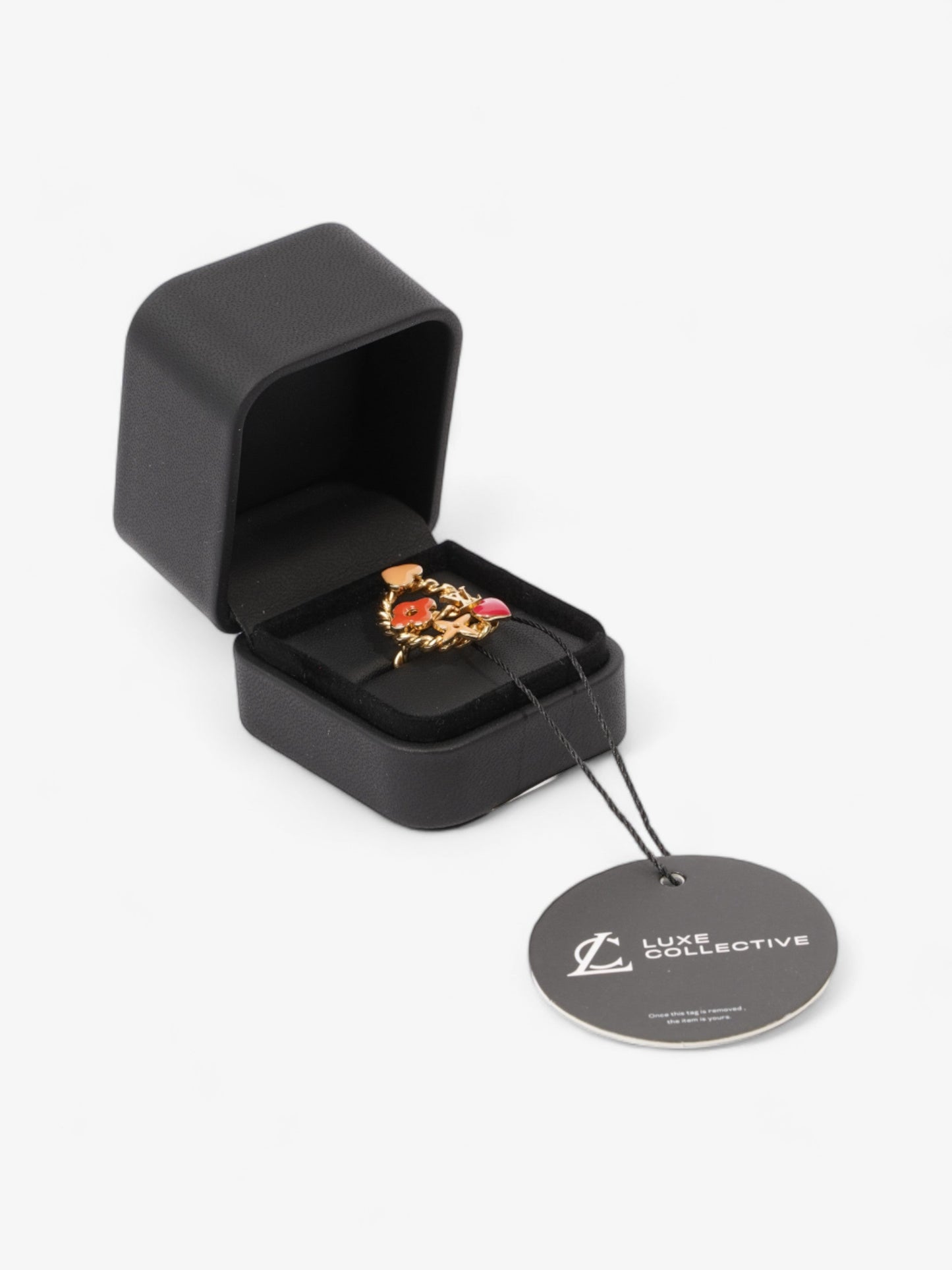 Louis Vuitton Monogram Sweet Ring Gold / Orange / Pink Brass L (Circumference - 51mm)