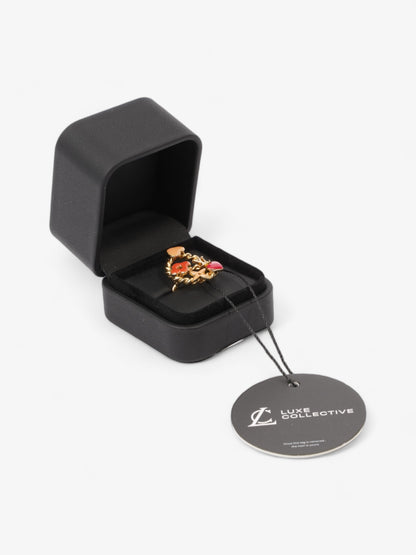 Louis Vuitton Monogram Sweet Ring Gold / Orange / Pink Brass L (Circumference - 51mm)