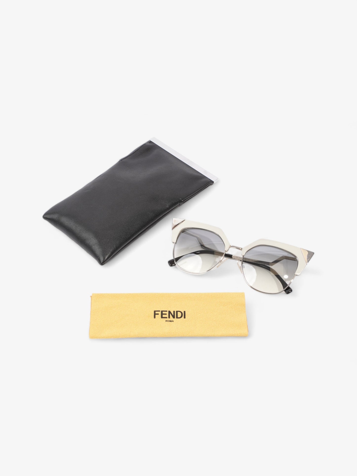 Fendi Cat-Eye Sunglasses Grey Gradient Acetate 140mm