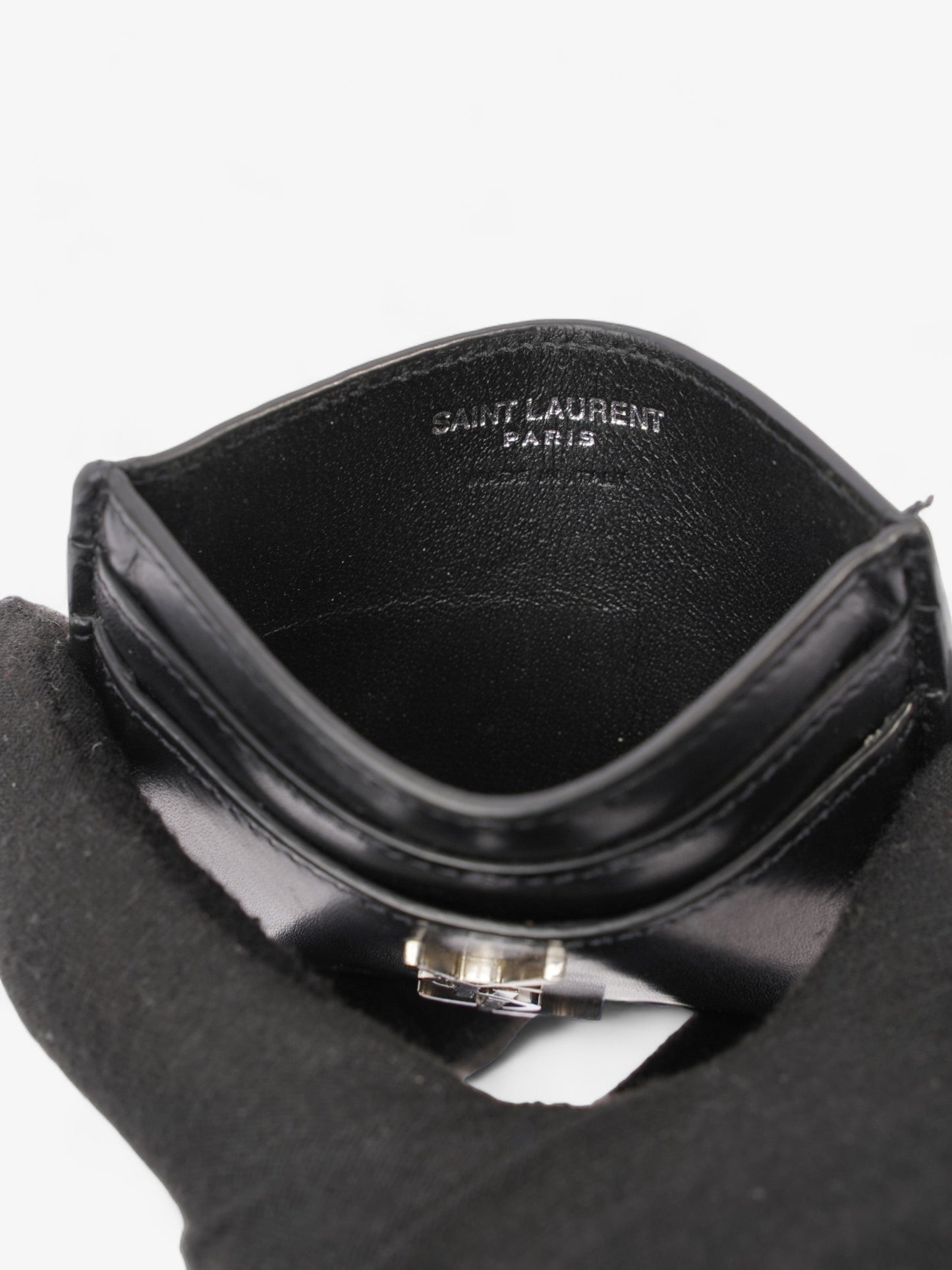 Saint Laurent Monogram Card Holder Black Leather