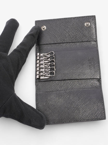 Prada Key Case Black Saffiano Leather