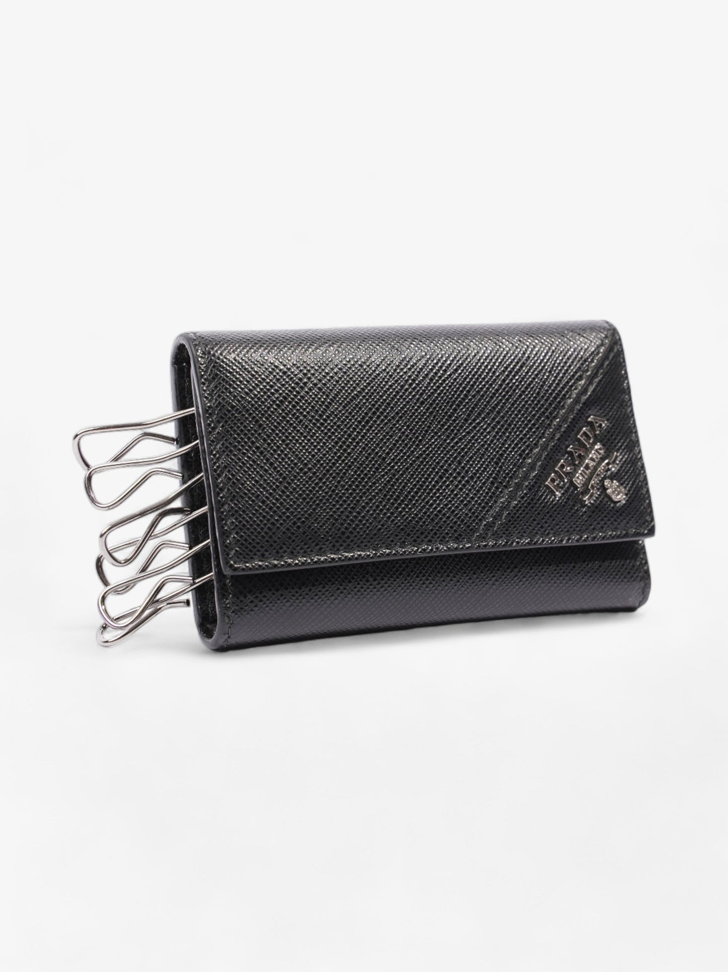 Prada Key Case Black Saffiano Leather