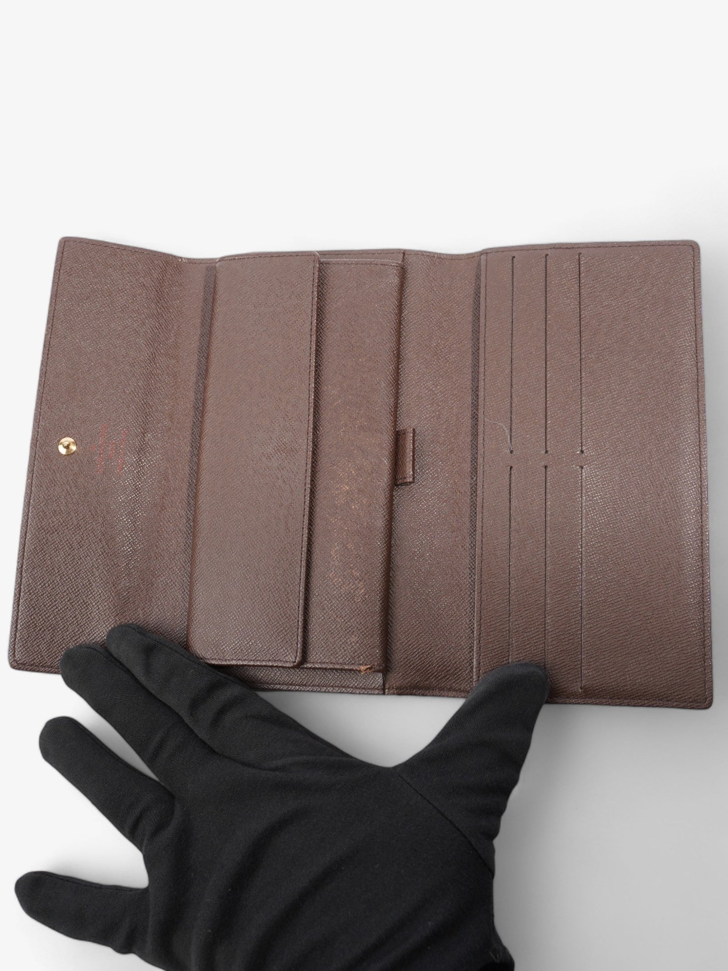 Louis Vuitton Sarah Wallet Damier Ebene Coated Canvas