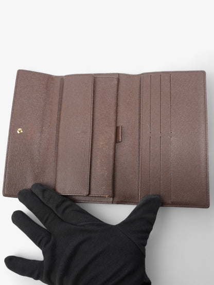 Louis Vuitton Sarah Wallet Damier Ebene Coated Canvas