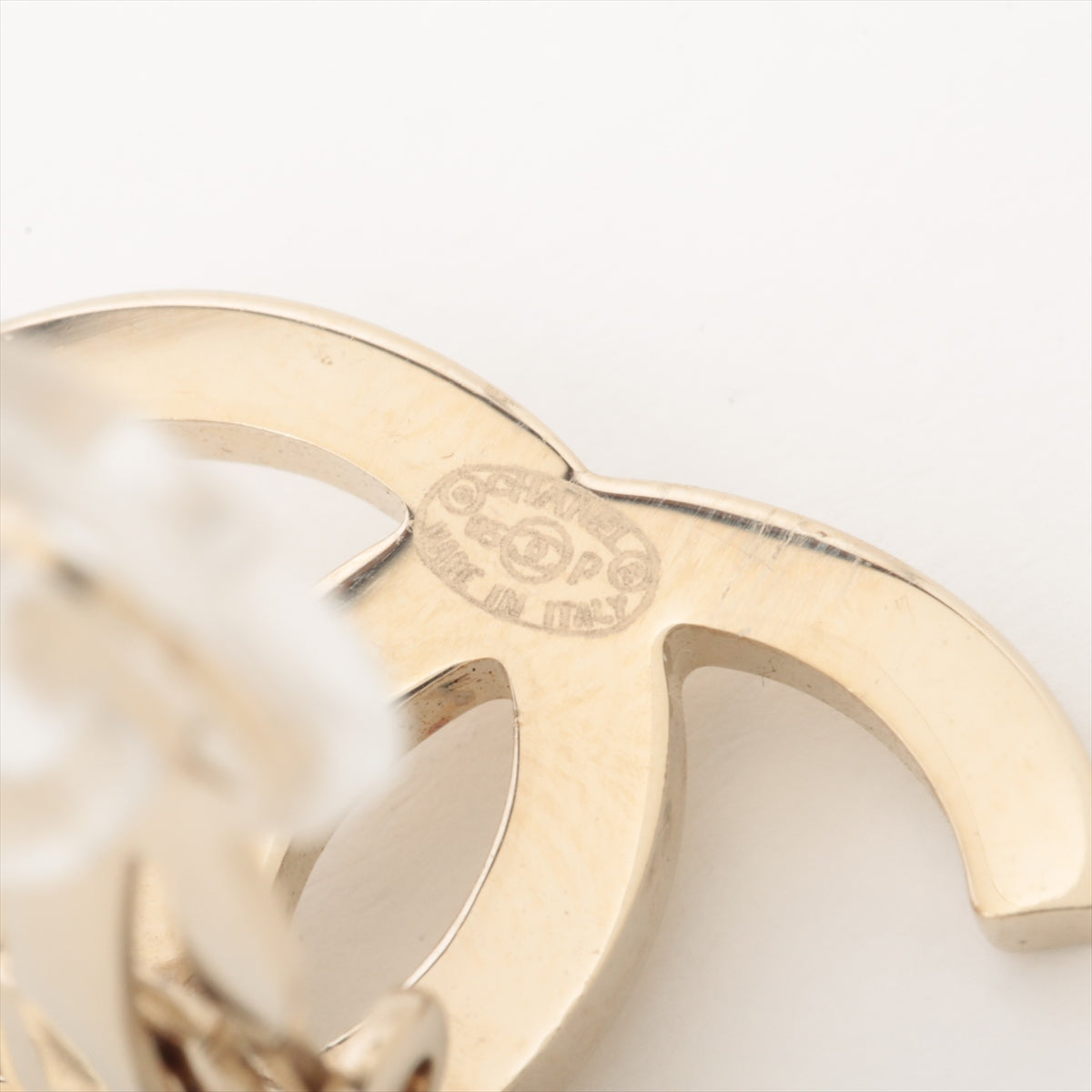 Chanel Coco Logo Green Gemstone Clip On Earrings Costume Jewellery