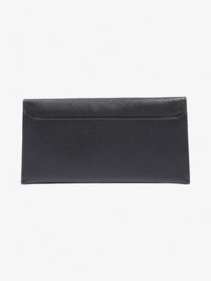 Prada Envelope Wallet Black / Blue Saffiano Leather