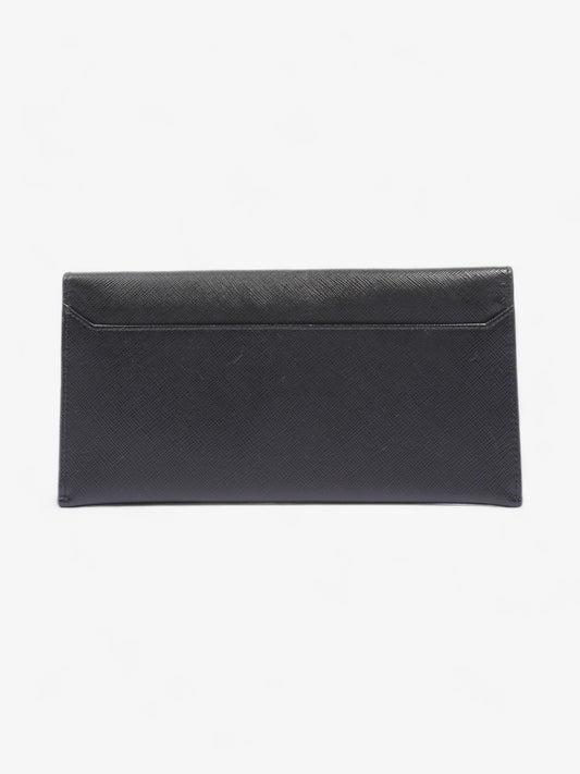 Prada Envelope Wallet Black / Blue Saffiano Leather