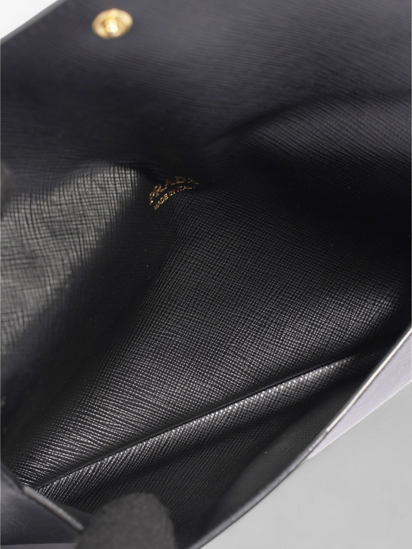 Prada Envelope Wallet Black / Blue Saffiano Leather