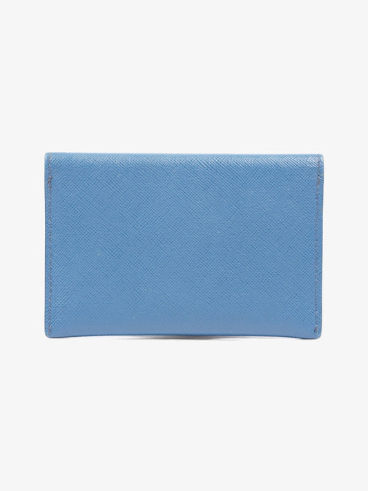Prada Bifold Card Case Light Blue Saffiano Leather