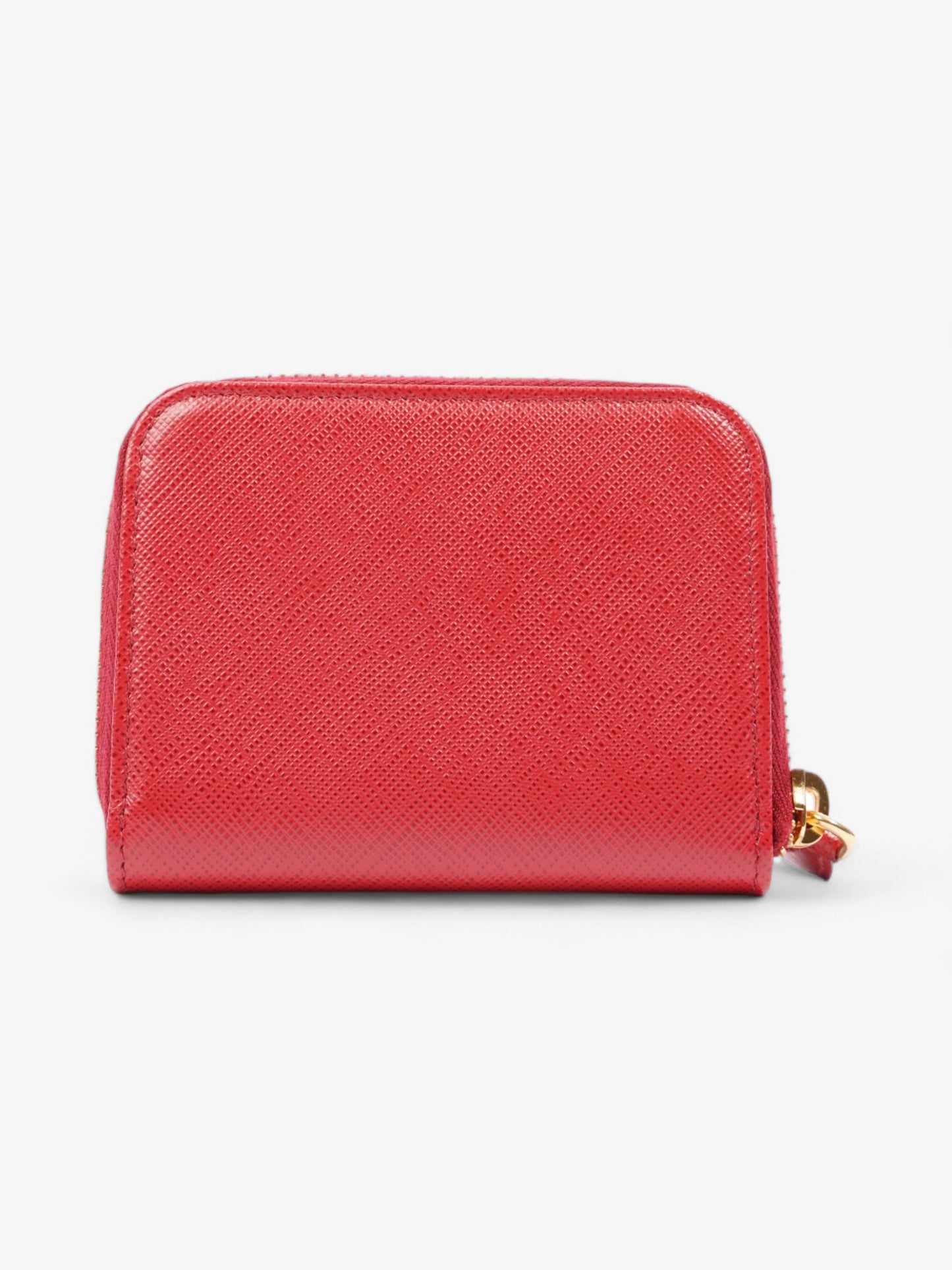 Prada Zip Around Wallet Red Saffiano Leather