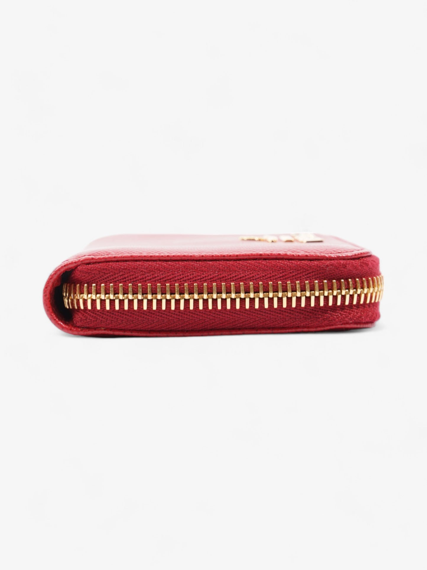 Prada Zip Around Wallet Red Saffiano Leather