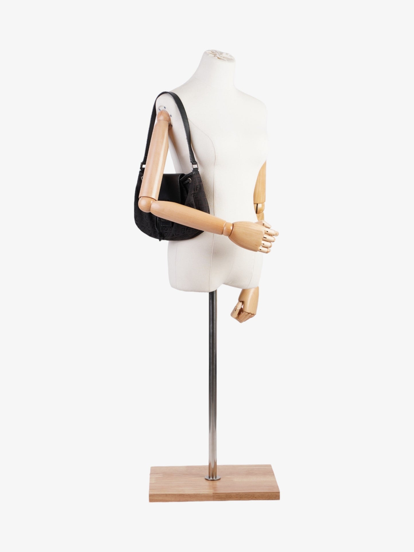 Fendi Zucchino Baguette Zucca / Black Canvas
