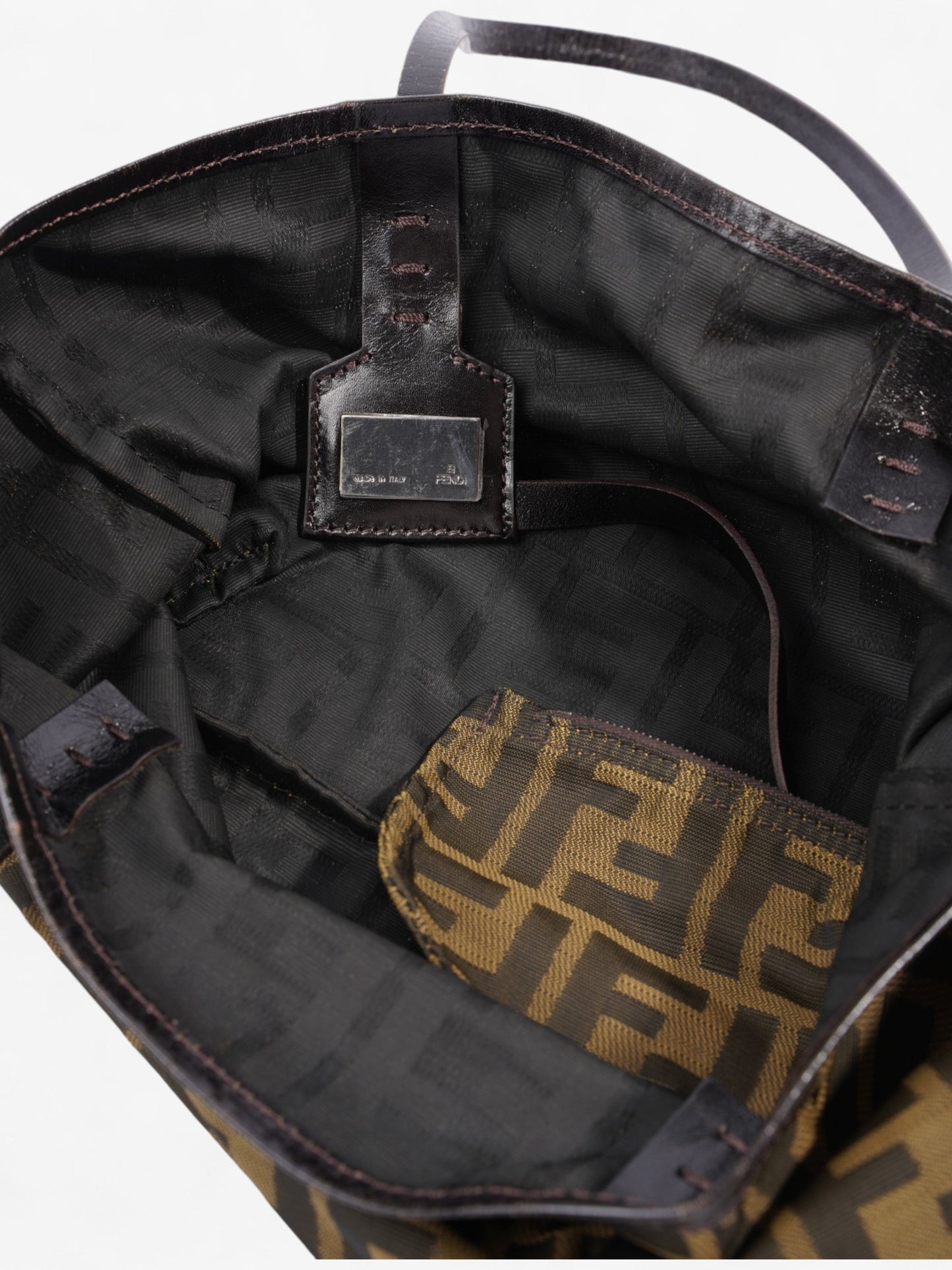 Fendi Zucca Handbag Brown Canvas