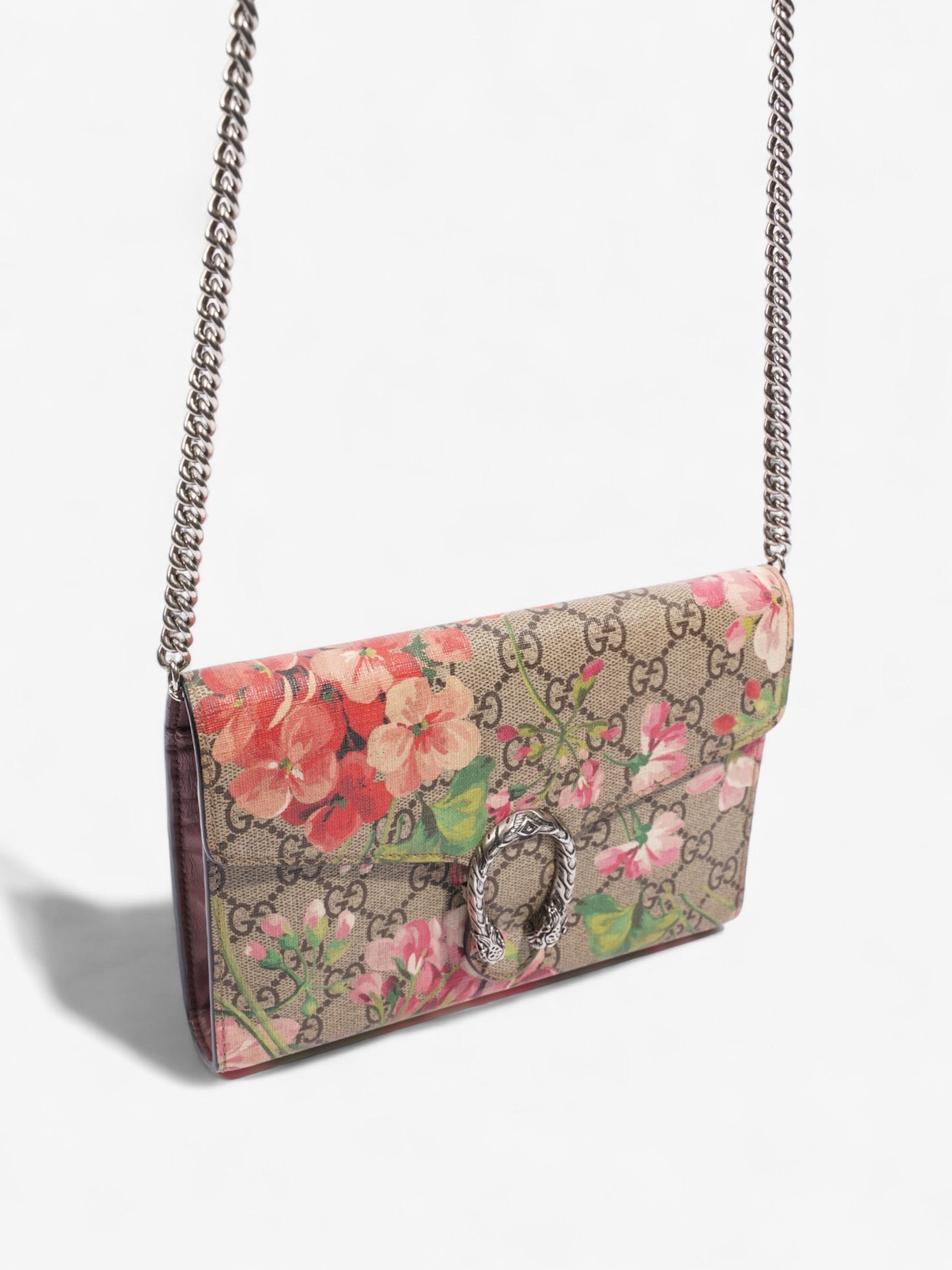 Gucci Dionysus Chain Wallet GG Supreme / Bloom Coated Canvas