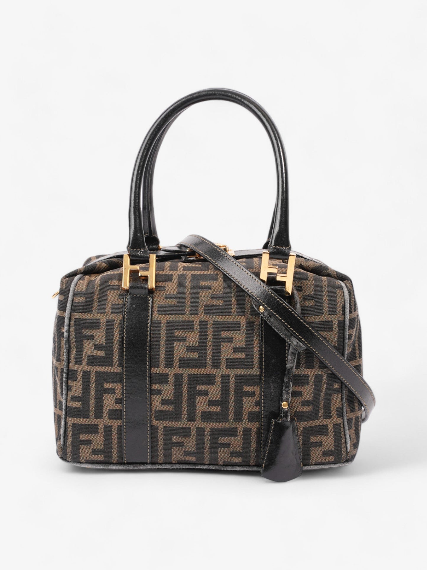 Fendi Two Way Boston Bag Zucca Canvas