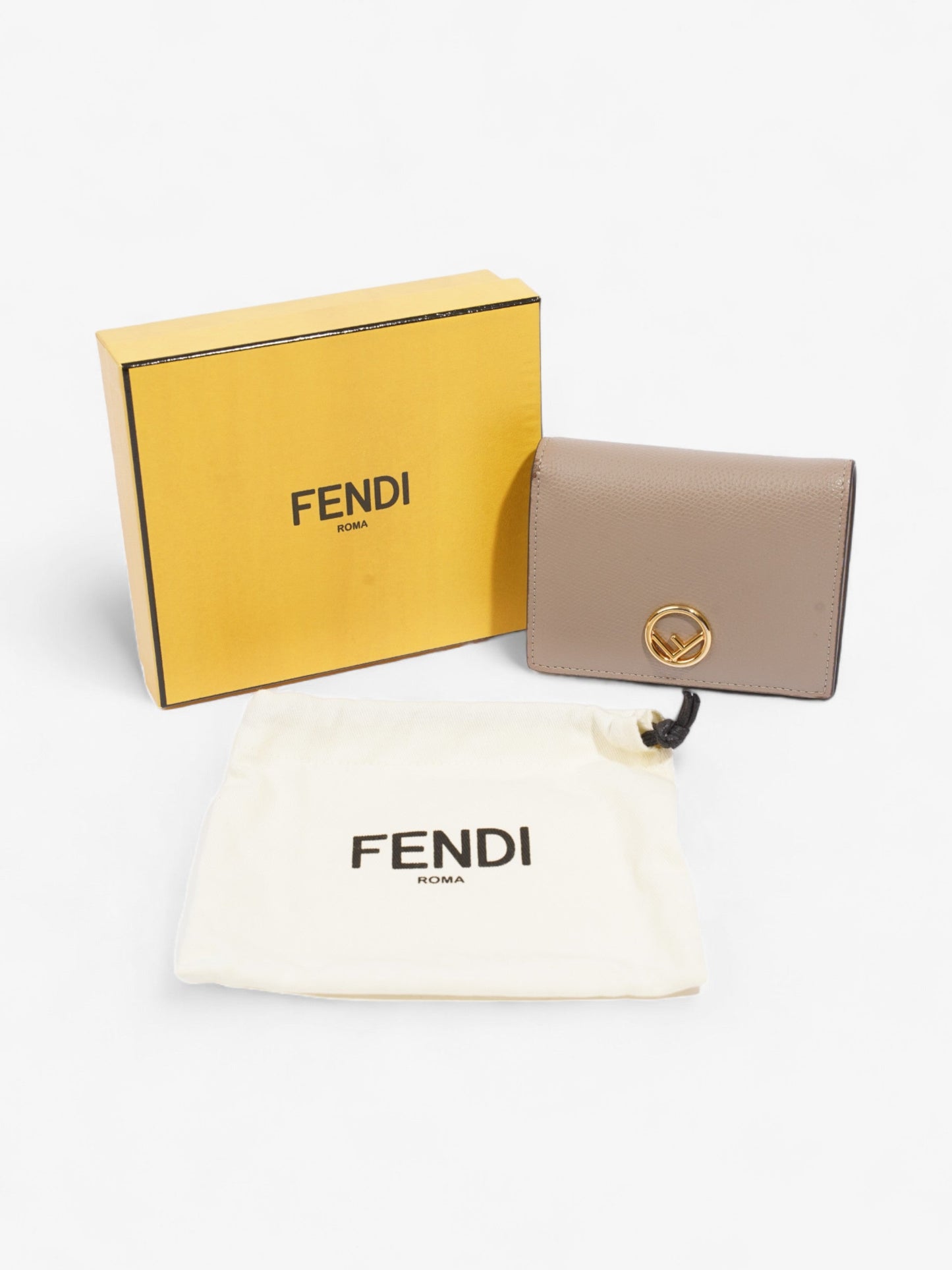 Fendi F is Fendi Compact Wallet Nude Leather