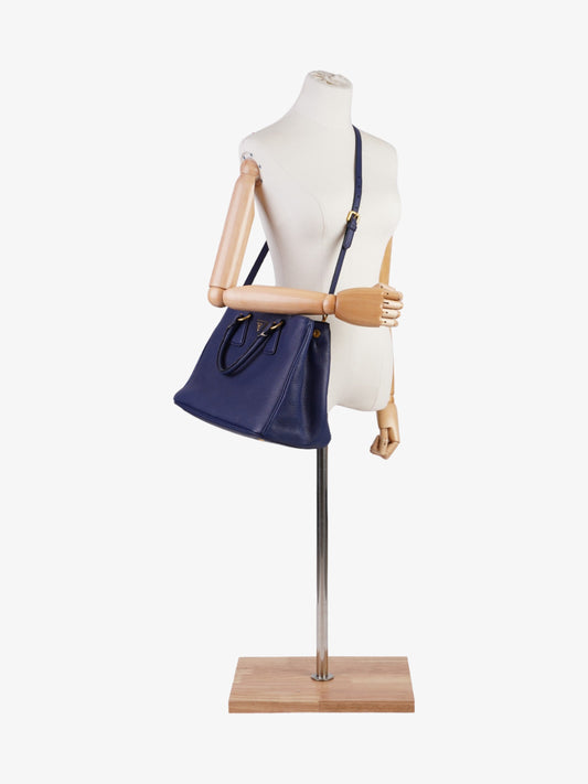Prada Vitello Daino  Blue  Saffiano Leather