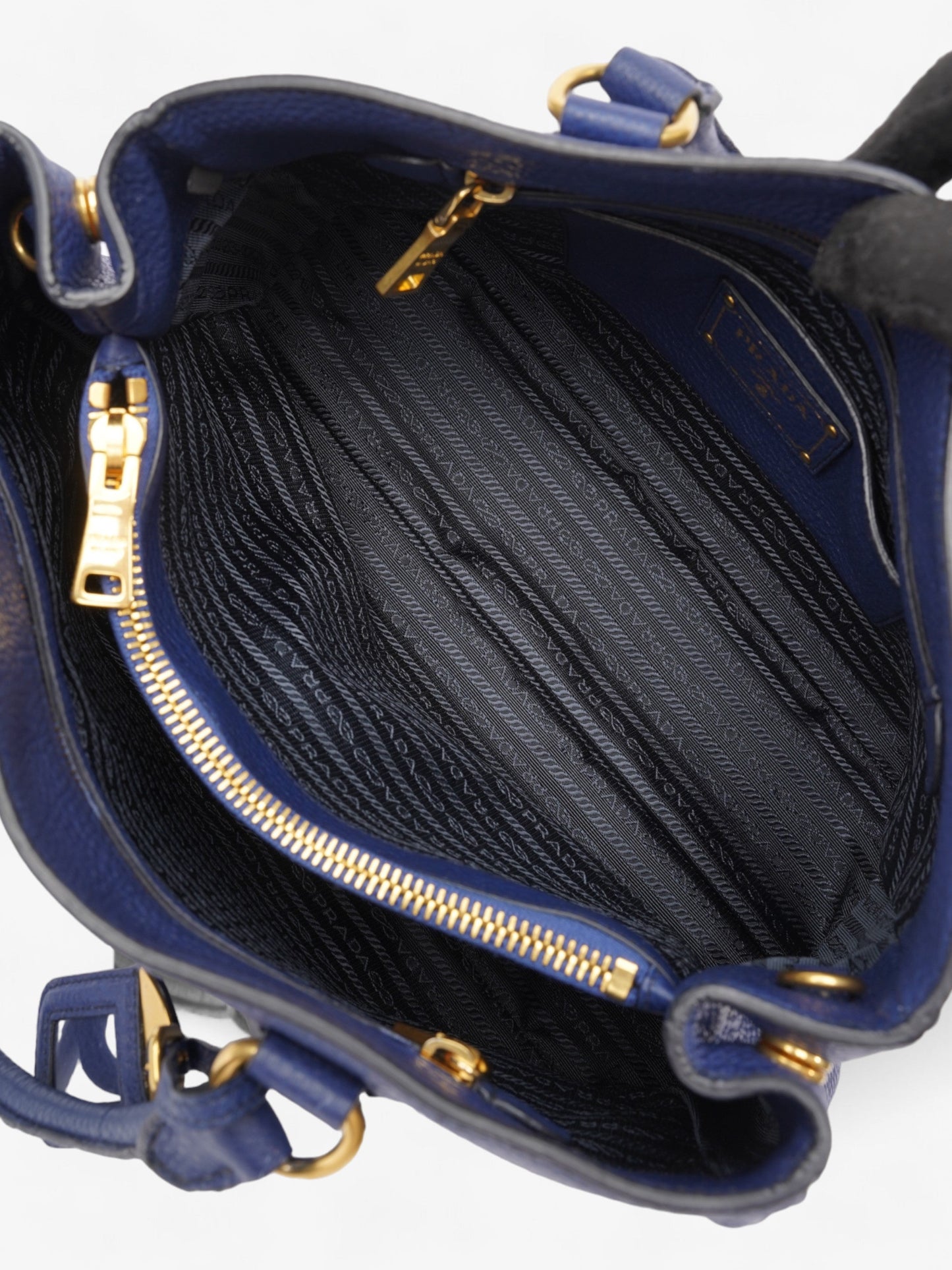 Prada Vitello Daino  Blue  Saffiano Leather