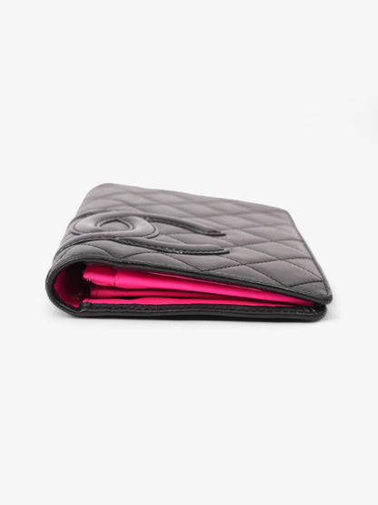 Chanel Cambon Line Lam Wallet Black Leather