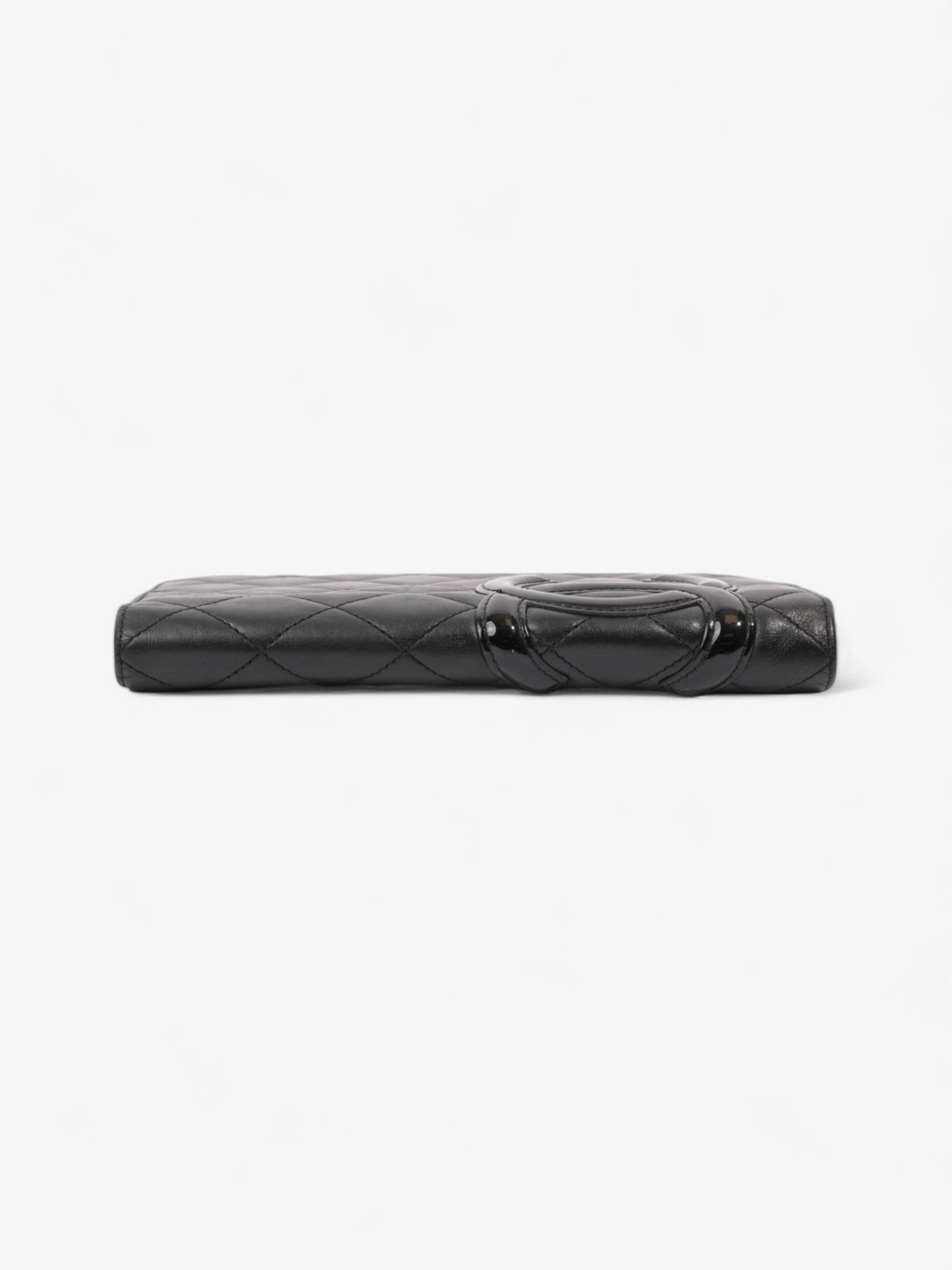 Chanel Cambon Line Lam Wallet Black Leather