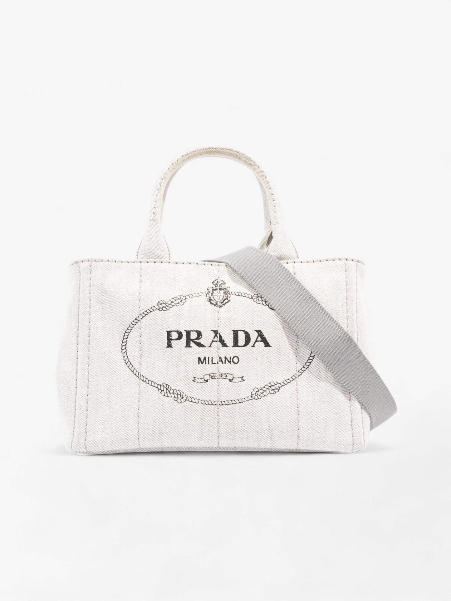 Prada Canapa Tote Grey Denim