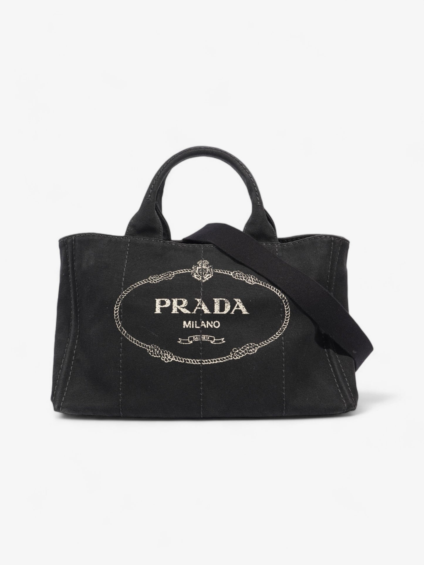Prada Canapa Logo Black Canvas