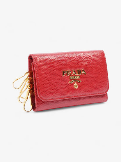 Prada Key Case Red Saffiano Leather