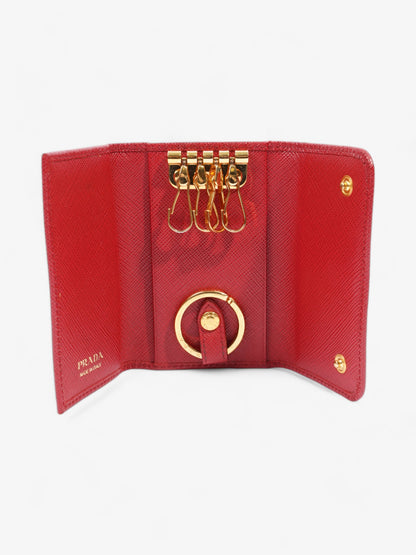Prada Key Case Red Saffiano Leather