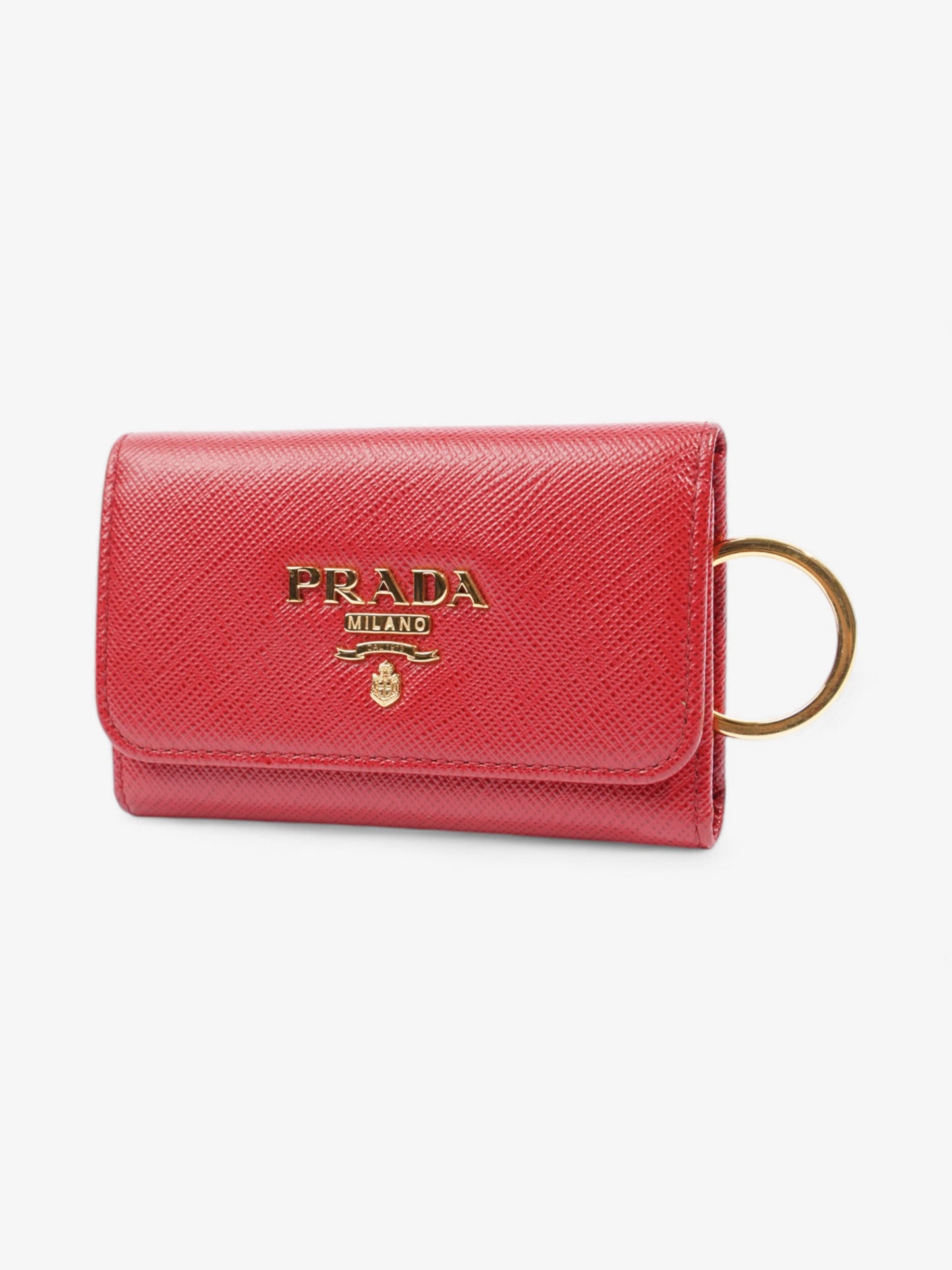 Prada Key Case Red Saffiano Leather