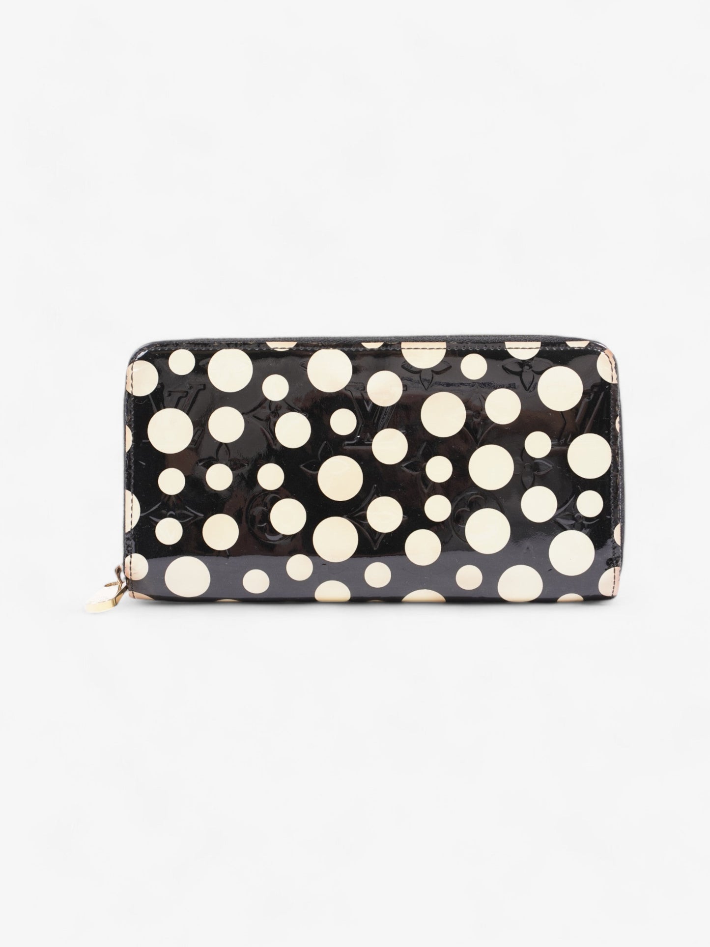 Louis Vuitton x Yayoi Kusama Infinity Zippy Wallet Black / Cream Patent Leather