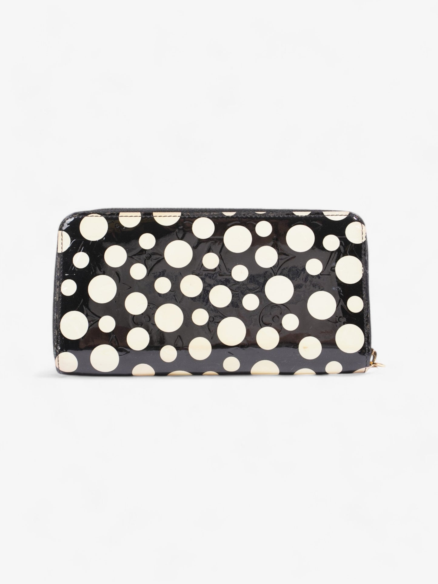 Louis Vuitton x Yayoi Kusama Infinity Zippy Wallet Black / Cream Patent Leather