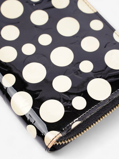 Louis Vuitton x Yayoi Kusama Infinity Zippy Wallet Black / Cream Patent Leather