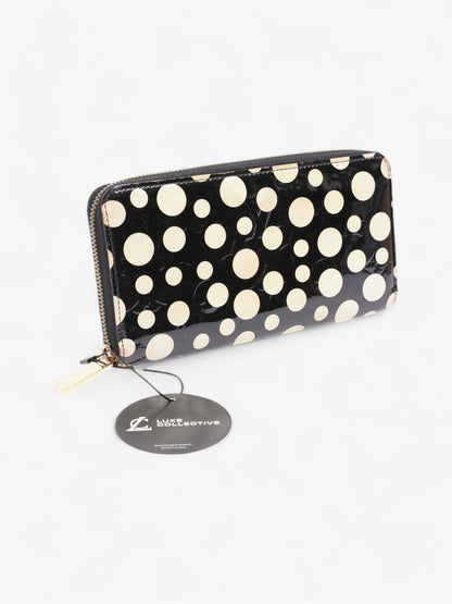 Louis Vuitton x Yayoi Kusama Infinity Zippy Wallet Black / Cream Patent Leather