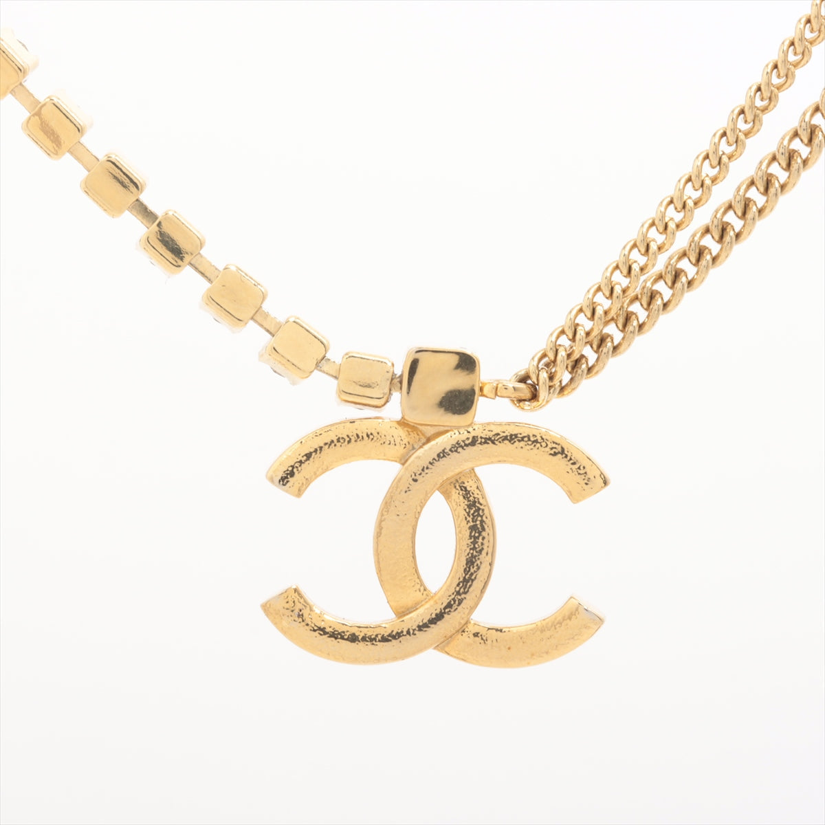 Chanel Coco Logo Gold Rhinestone Chain Necklace Costume Jewellery